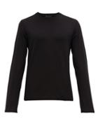 Matchesfashion.com Prada - Logo Embroidered Cotton Blend T Shirt - Mens - Black