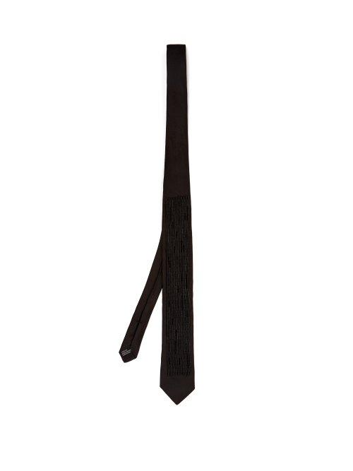 Matchesfashion.com Title Of Work - Beaded Silk Tie - Mens - Black