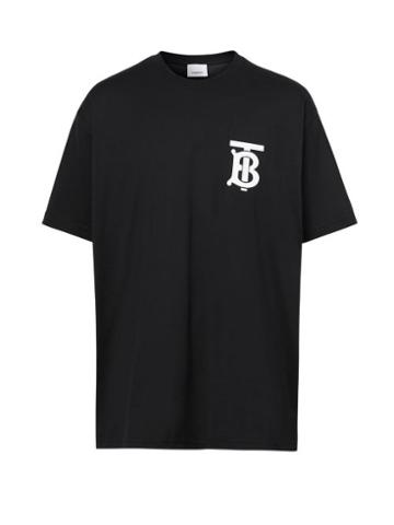Mens Rtw Burberry - Emerson Tb Logo-print Jersey T-shirt - Mens - Black