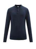 Sunspel - Long-sleeved Merino-wool Polo Shirt - Mens - Navy