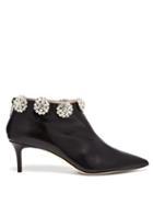 Matchesfashion.com Christopher Kane - Crystal Embellished Leather Ankle Boots - Womens - Black Multi