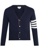 Thom Browne V-neck Striped-sleeve Cashmere Cardigan