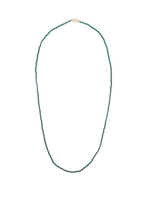 Matchesfashion.com Rosa De La Cruz - Malachite & 18kt Gold Beaded Necklace - Womens - Green
