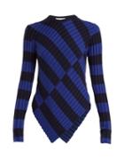 Matchesfashion.com Altuzarra - Mullins Asymmetric Striped Ribbed Knit Top - Womens - Navy Stripe
