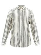 Matchesfashion.com Marrakshi Life - Striped Cotton-canvas Shirt - Mens - Cream Multi