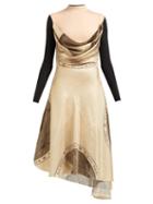 Matchesfashion.com Marine Serre - Layered Silk Blend Dress - Womens - Brown Multi