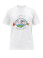 Casablanca - Okinawa-print Organic-cotton Jersey T-shirt - Mens - White