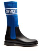 Matchesfashion.com Givenchy - Storm Ribbed Knit Chelsea Boots - Womens - Black Blue