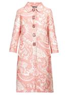 Matchesfashion.com Dolce & Gabbana - Crystal Button Brocade Coat - Womens - Pink White