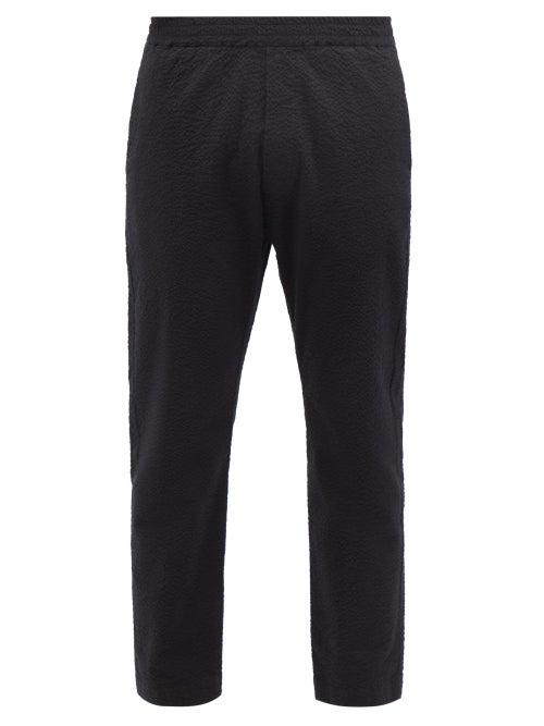 Barena Venezia - Maistral Cotton-blend Seersucker Track Pants - Mens - Black