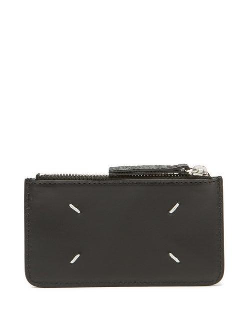 Maison Margiela - Four-stitches Leather Cardholder - Womens - Black
