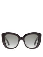 Matchesfashion.com Gucci - Gg Embossed Butterfly Acetate Sunglasses - Womens - Black