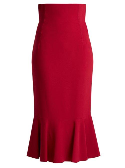 Matchesfashion.com Dolce & Gabbana - Fluted Cady Skirt - Womens - Dark Pink