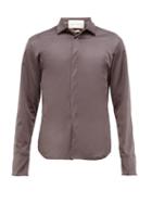 Matchesfashion.com Ludovic De Saint Sernin - Exaggerated Cuff Satin Shirt - Mens - Dark Grey
