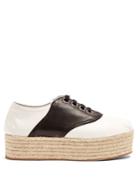 Miu Miu Lace-up Espadrille-flatform Leather Shoes