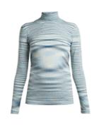 Matchesfashion.com Missoni - Space Dye Wool Roll Neck Sweater - Womens - Blue Multi