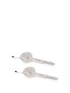 Matchesfashion.com Art School - Spoon Crystal-embellished Hair Clips - Womens - Crystal