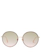 Matchesfashion.com Dior Eyewear - Diorsociety2f Chain-rim Round Metal Sunglasses - Womens - Copper