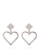 Alessandra Rich Crystal-embellished Heart Earrings