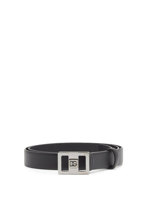 Matchesfashion.com Dolce & Gabbana - Logo-engraved Leather Belt - Mens - Black