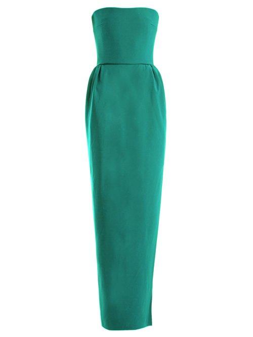 Matchesfashion.com Emilio De La Morena - Camilla Silk Blend Gown - Womens - Green