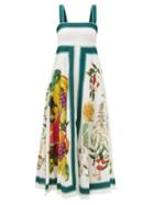 Ale Mais - Frutta Fruit-print Organic-linen Dress - Womens - White Multi