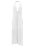 Proenza Schouler - Fringed Halter-neck Knit Midi Dress - Womens - White