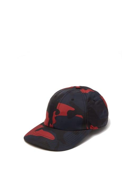 Matchesfashion.com Valentino - Camouflage Print Nylon Cap - Mens - Navy Multi