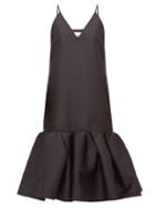 Matchesfashion.com Marques'almeida - Peplum Hem Taffeta Slip Dress - Womens - Black