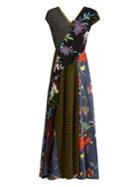 Diane Von Furstenberg Multi-print Capped-sleeved Silk Dress