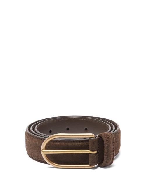 Anderson's - Suede Belt - Mens - Dark Brown