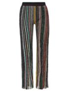 Missoni - Striped Metallic-knit Flared Trousers - Womens - Multi Stripe