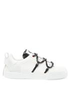 Matchesfashion.com Dolce & Gabbana - Logo-print Rubberised-leather Trainers - Mens - White Black