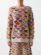 Chlo - Scallop-crochet Cashmere-blend Sweater - Womens - Multi