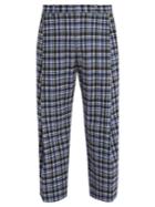 Wooyoungmi Wide-leg Checked Stretch-wool Cropped Trousers