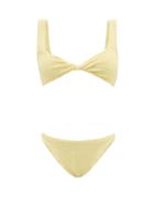 Hunza G - Juno Twisted Crinkle-knit Bikini - Womens - Light Yellow