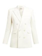 Matchesfashion.com Saint Laurent - Double Breasted Wool Blazer - Womens - White