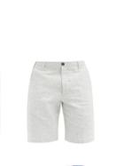 Matchesfashion.com J.w. Brine - New Chris Fine-stripe Cotton & Linen-blend Shorts - Mens - Navy