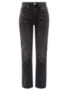 Matchesfashion.com Re/done Originals - 70s High-rise Straight-leg Jeans - Womens - Dark Grey