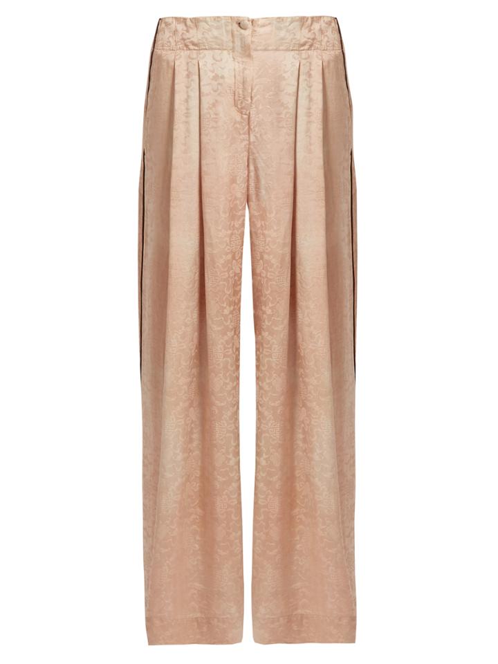 Raquel Allegra Silk-jacquard Wide-leg Trousers