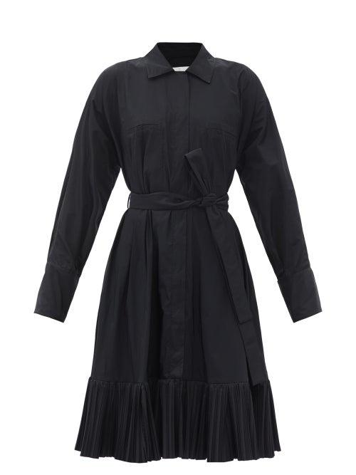 Ladies Rtw Jil Sander - Belted Taffeta Shirt Dress - Womens - Black