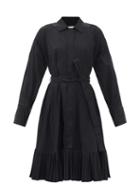 Ladies Rtw Jil Sander - Belted Taffeta Shirt Dress - Womens - Black