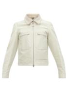 Tom Ford - Shearling-collar Cotton-twill Jacket - Mens - Cream