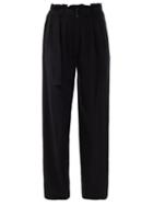 Matchesfashion.com Ann Demeulemeester - Rivale Wide-legged Twill Trousers - Womens - Black