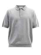Matchesfashion.com Studio Nicholson - Merino Wool-blend Jersey Polo Shirt - Mens - Grey
