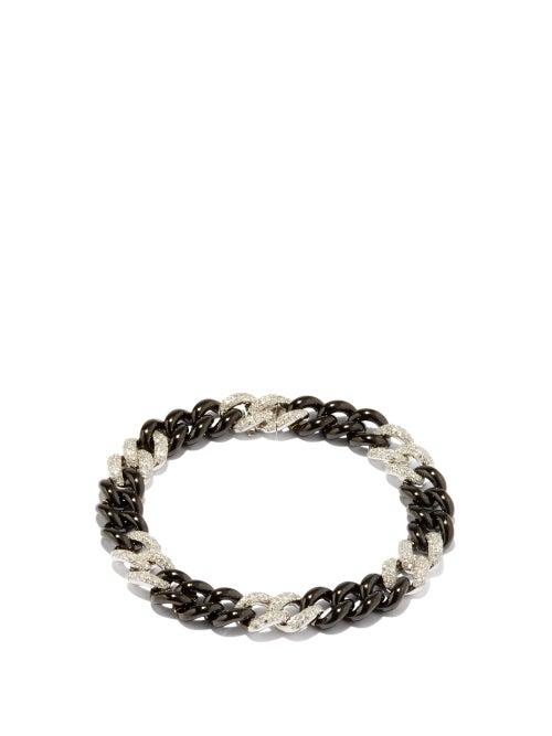 Shay - Diamond, Ceramic & 18kt White-gold Bracelet - Mens - White Gold Multi