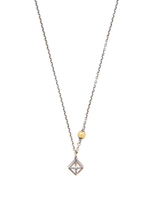 Matchesfashion.com Bottega Veneta - Sterling Silver & Crystal Necklace - Womens - Silver