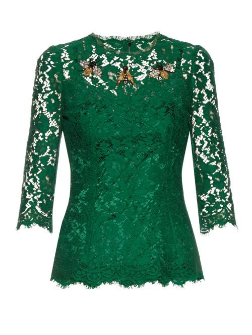 Dolce & Gabbana Cordonetto-lace Embellished Top