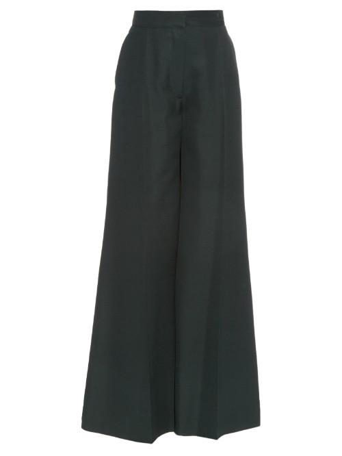 Valentino Shantung Silk-twill Wide Leg Trousers