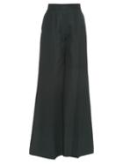 Valentino Shantung Silk-twill Wide Leg Trousers
